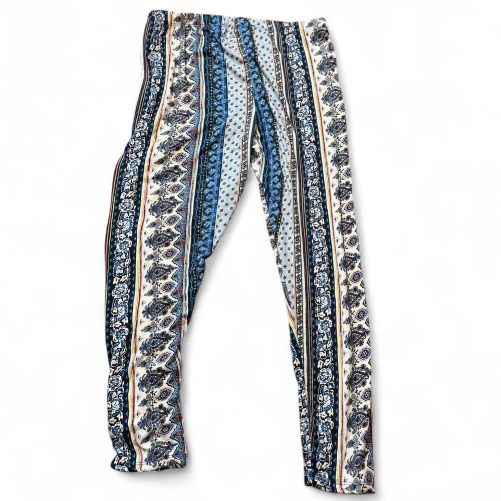 French Laundry Boho Paisley Striped Capri Leggings, Women's Size‎ 1X - Picture 3 of 9